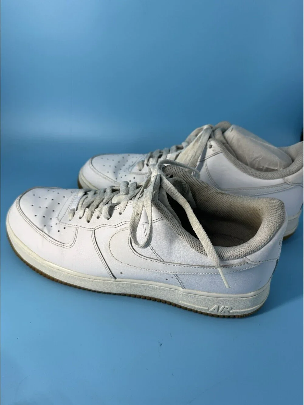 Nike Air Force 1 07 LV8 FB8971-100 White Reflective Swoosh Men Size 13 Gum Sole